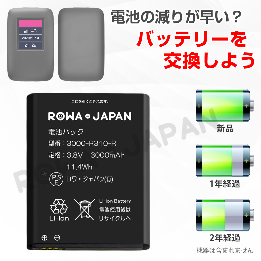 3000-R310-R Wi-Fiルーターバッテリー Rakuten Mobile対応 | ロワ
