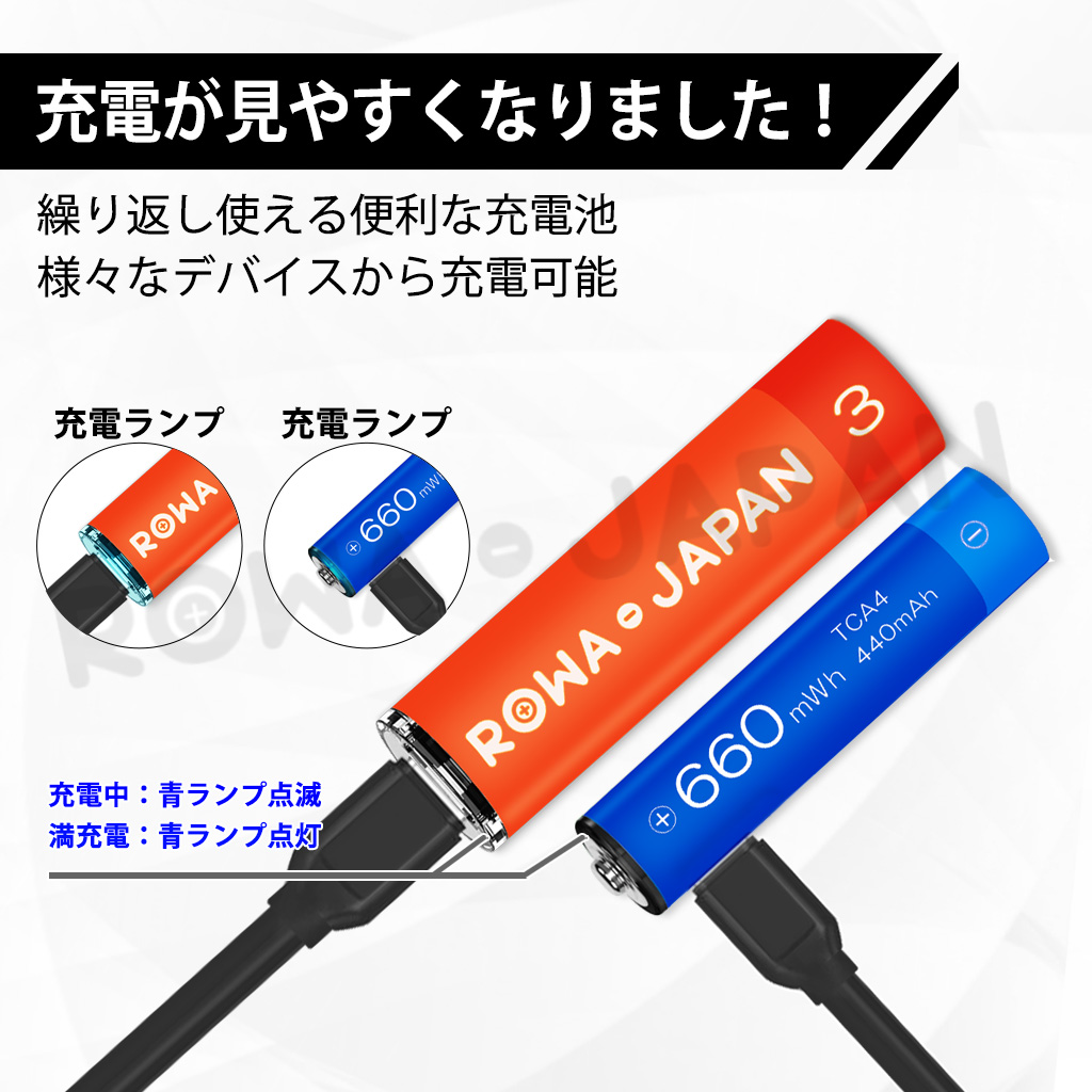 TCA3A4-SET 単3、単4充電池 ロワ | ロワジャパン（バッテリーバンク