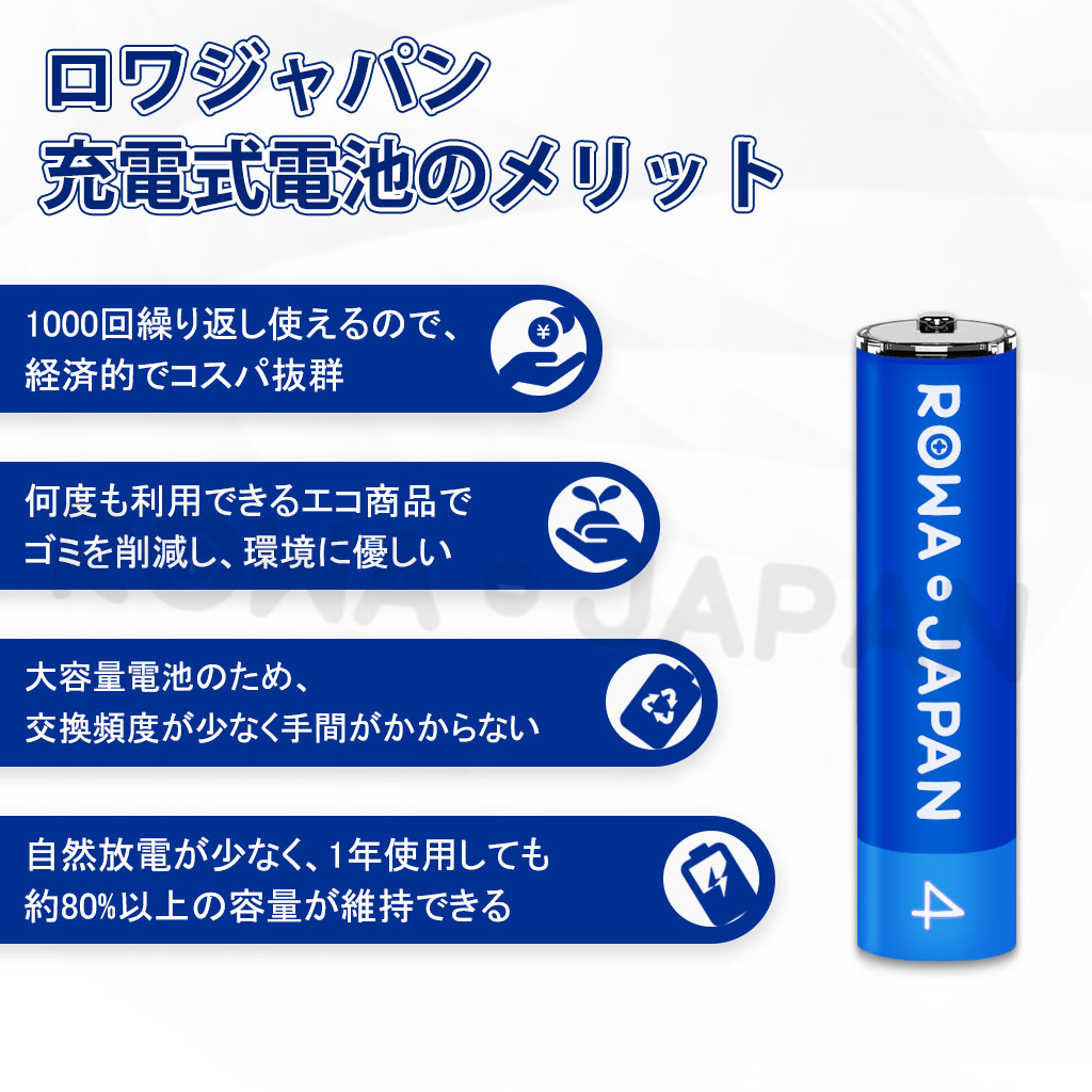 TCA4-4P 単3、単4充電池 ロワ | ロワジャパン（バッテリーバンク